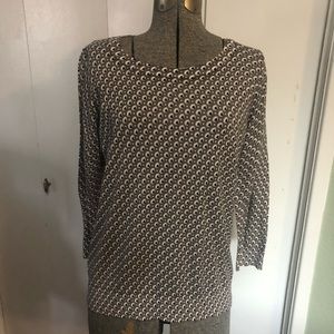 Loft Top/sweater: grey, black and white Size L
